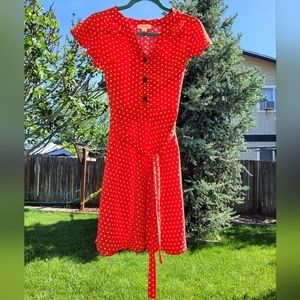 Dress, red, polka-dot, size small